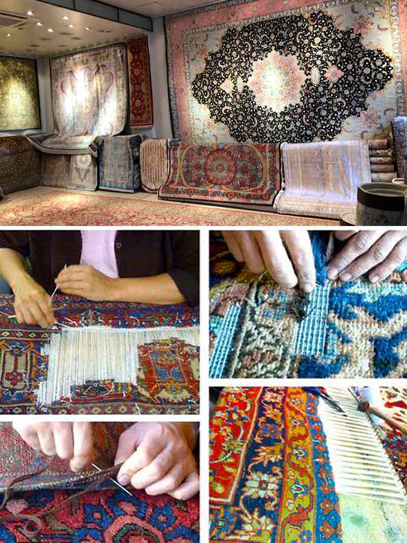 MON TAPIS D'ORIENT - vente, restauration et nettoyage de tapis sur Paris et l’Île-de-France - Mr BARNABEAU :   Restauration et conservation de tapis anciens. Réparation des franges de tapis. Réparation des lisières de tapis. Traitement des trames de tapis. Relainage de tapis. Raviement des couleurs de tapis. Traitement des mites de tapis. Dépoussiérage et dessablage de tapis. La Nettoyage artisanale à l’ancienne exclusivement à la main : lavage, nettoyage de tapis. Réfection de siège, fauteuil, canapé … Intervention sur Paris et l’Île-de-France